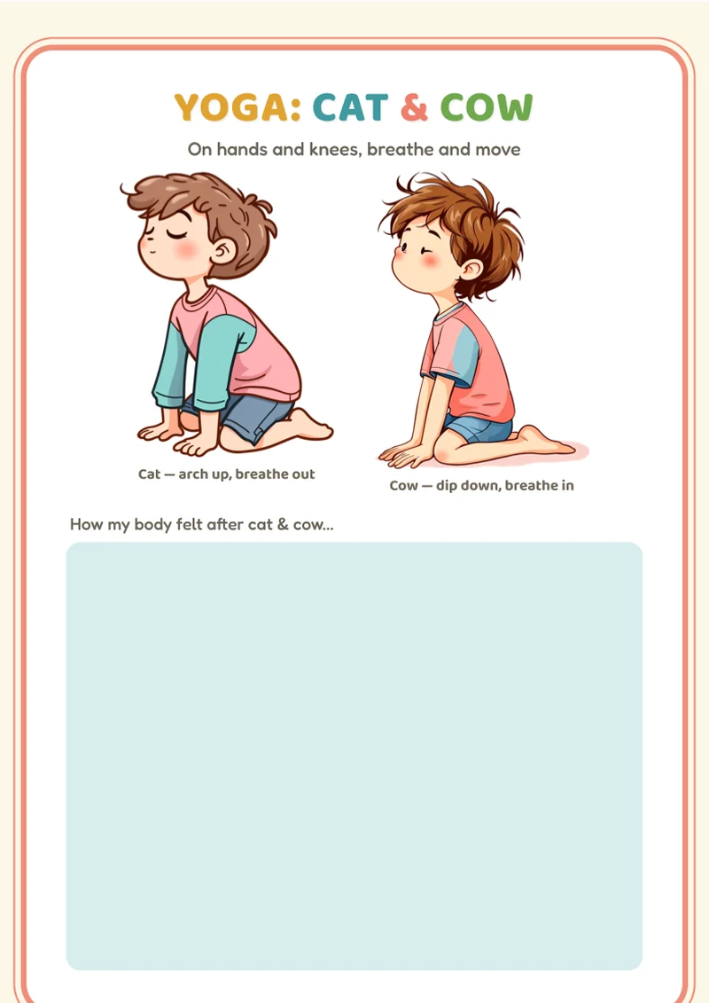 Yoga to feel good - preview page from the Confidence Builder Workbook