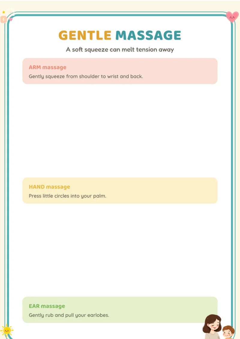 Gentle massage - preview page from the Confidence Builder Workbook