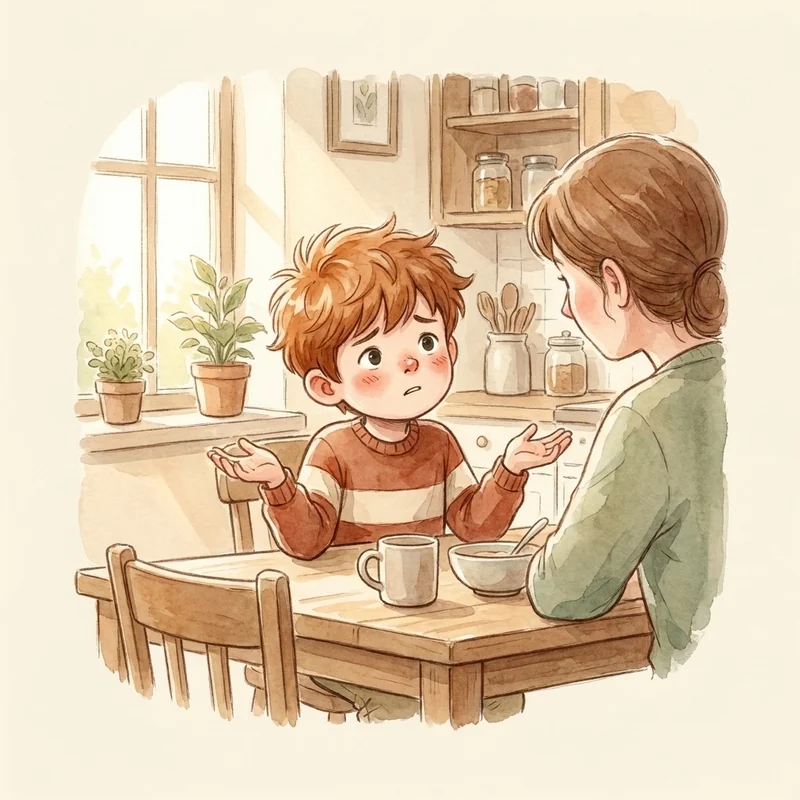 Illustration supporting: "How was school?" is the wrong question