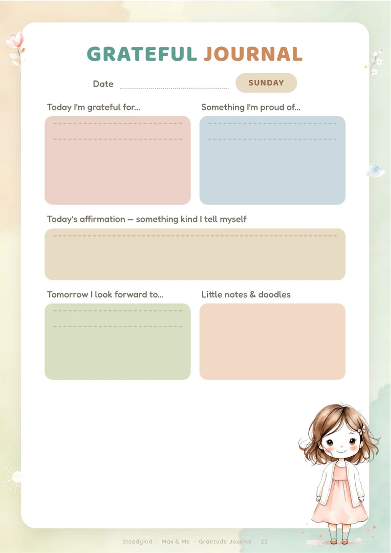Three good things - preview page from the Gratitude Journal