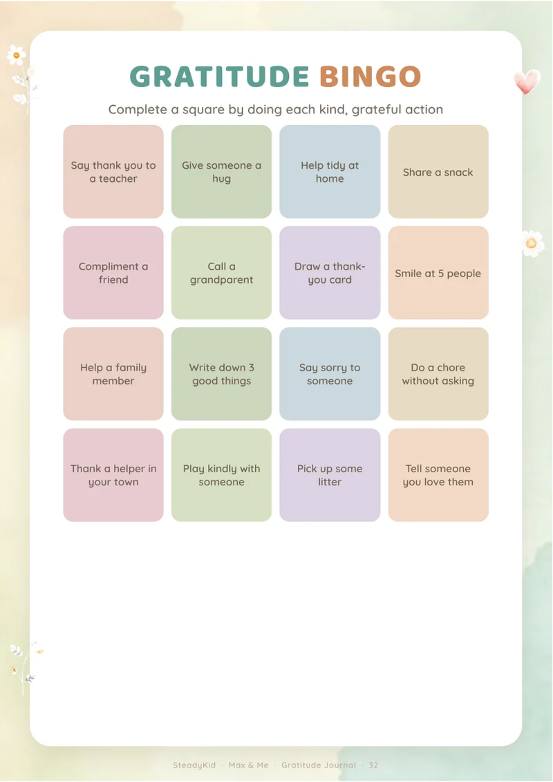 The best bit today - preview page from the Gratitude Journal