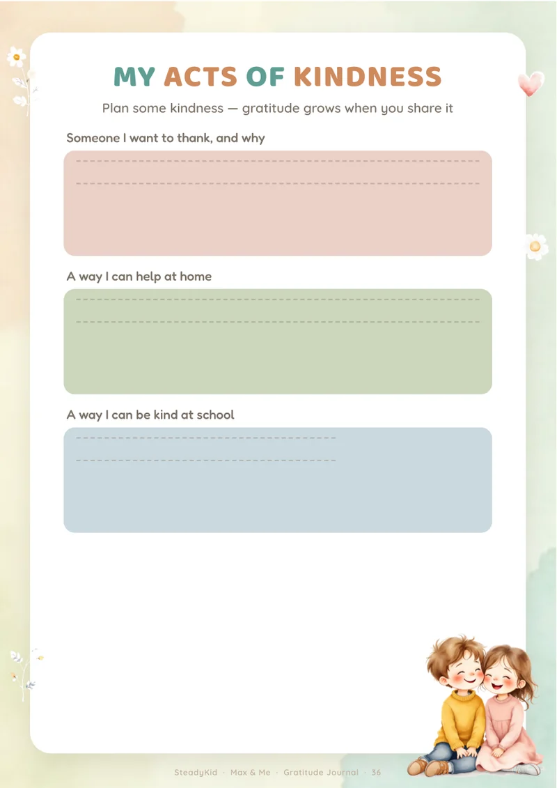 Thank-you notes - preview page from the Gratitude Journal