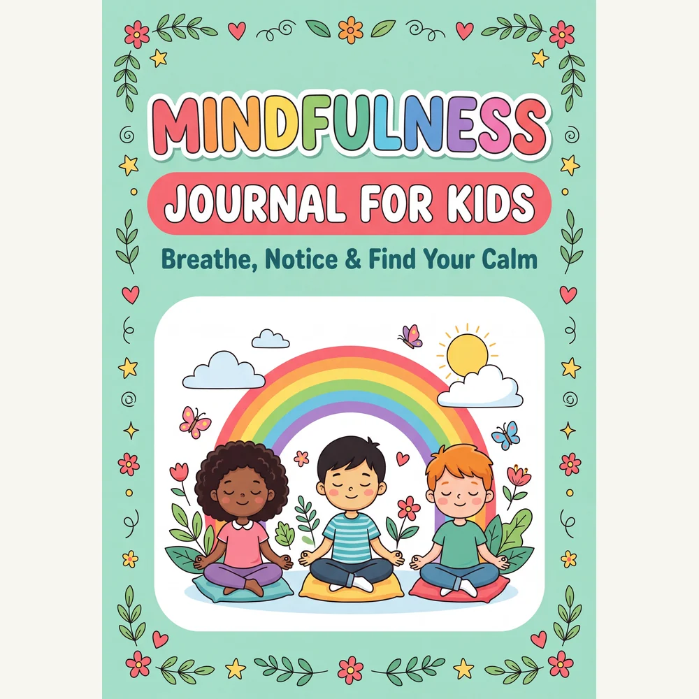 Mindfulness journal shown printed and open on a table