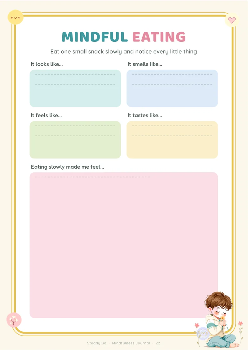 Balloon breaths - preview page from the Mindfulness Journal