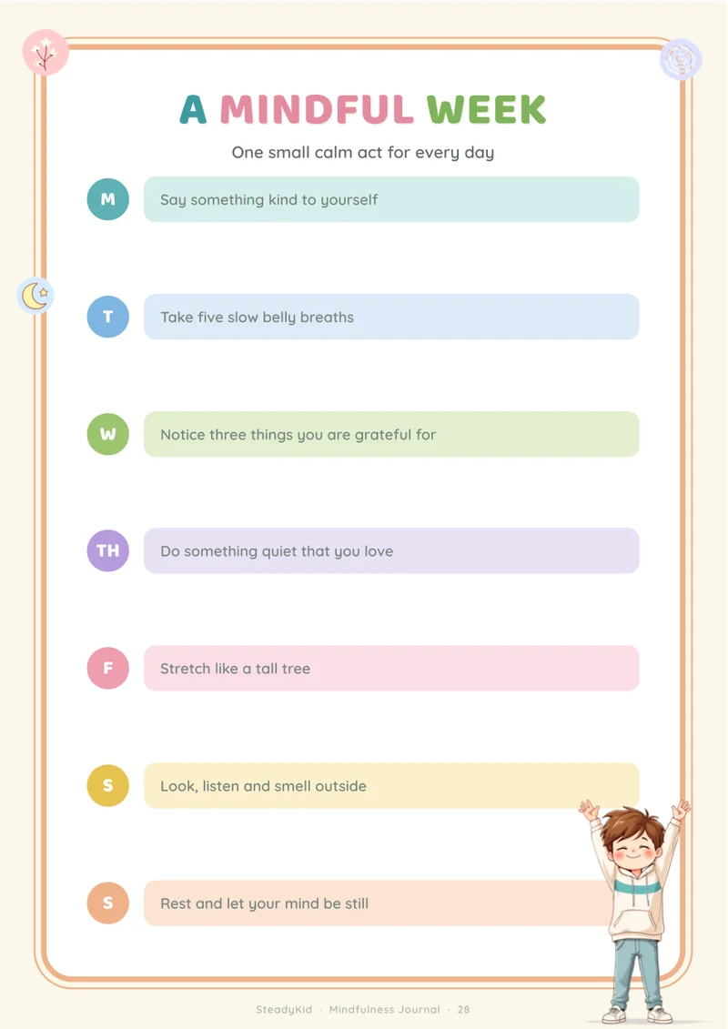 Body scan - preview page from the Mindfulness Journal