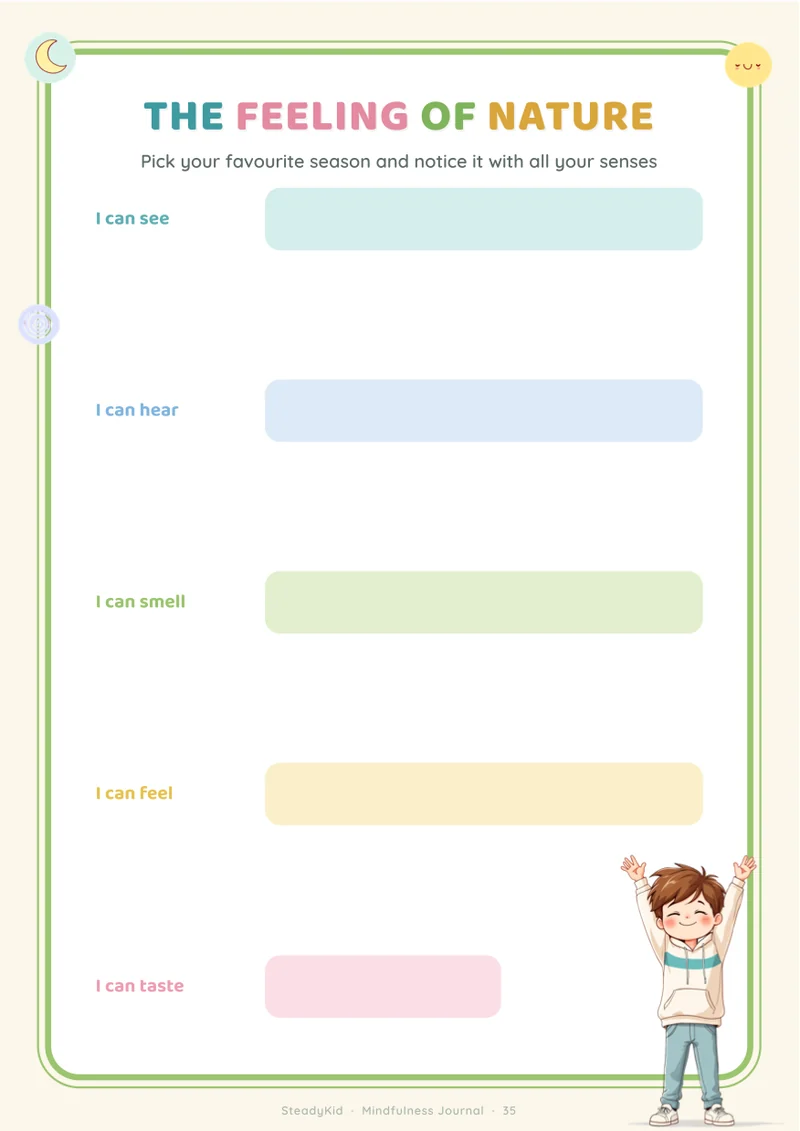 My calm routine - preview page from the Mindfulness Journal