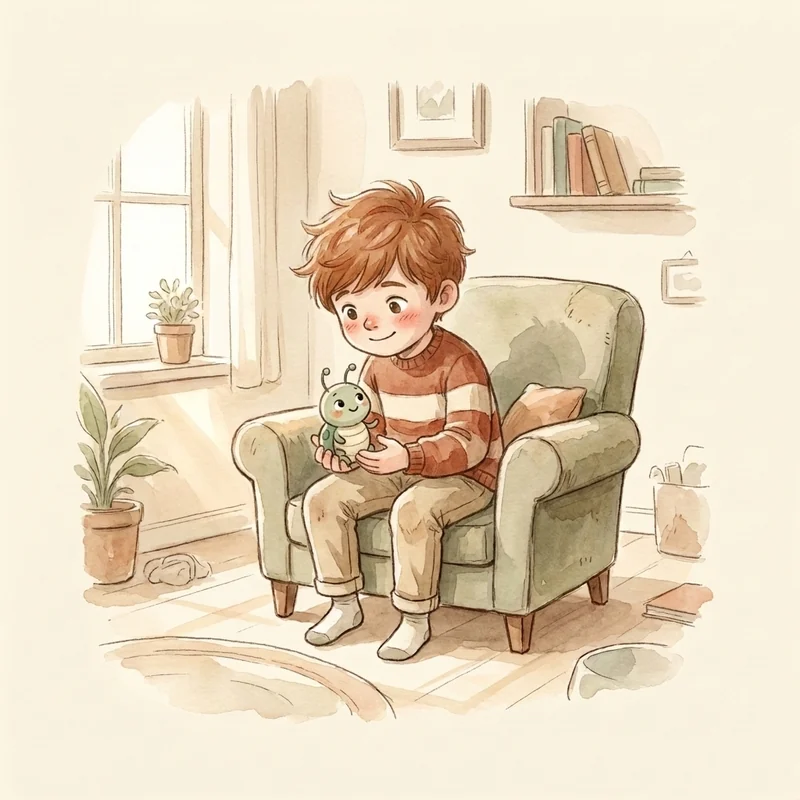 Illustration supporting: A worry you can catch and look at gets smaller